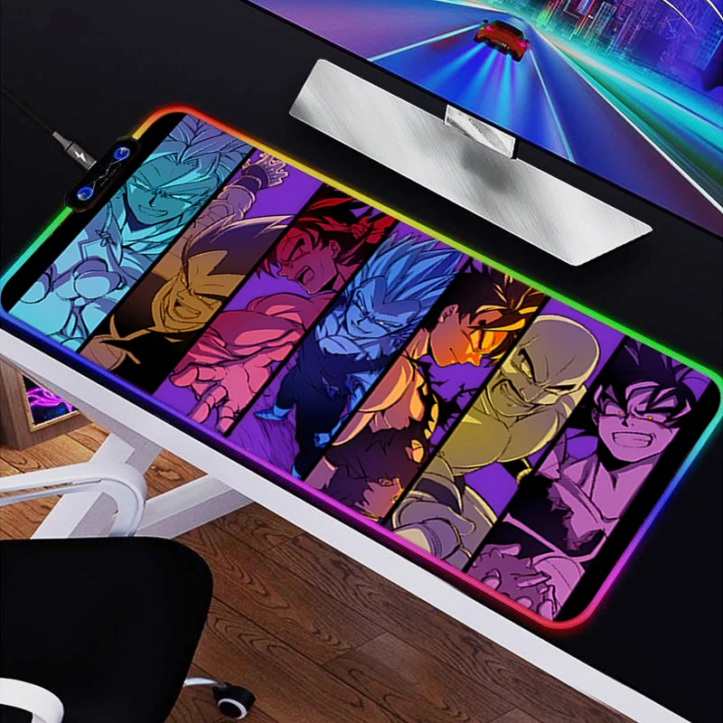 LED RGB Muismat Rubber HD Muismat Patroon Game Pad PC Accessoires Bureaumat Dragon Ball Antislip Tafelmat Kantoor Toetsenbord Pad