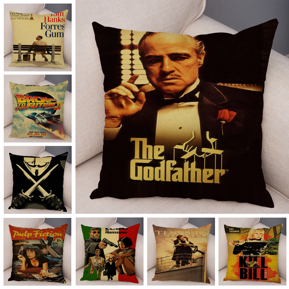 Vintage Posters Cushion Cover Double Print Plush Pillow Case  for Sofa Home Car Decor Classic Movie Future Kill Throw Pillowcase