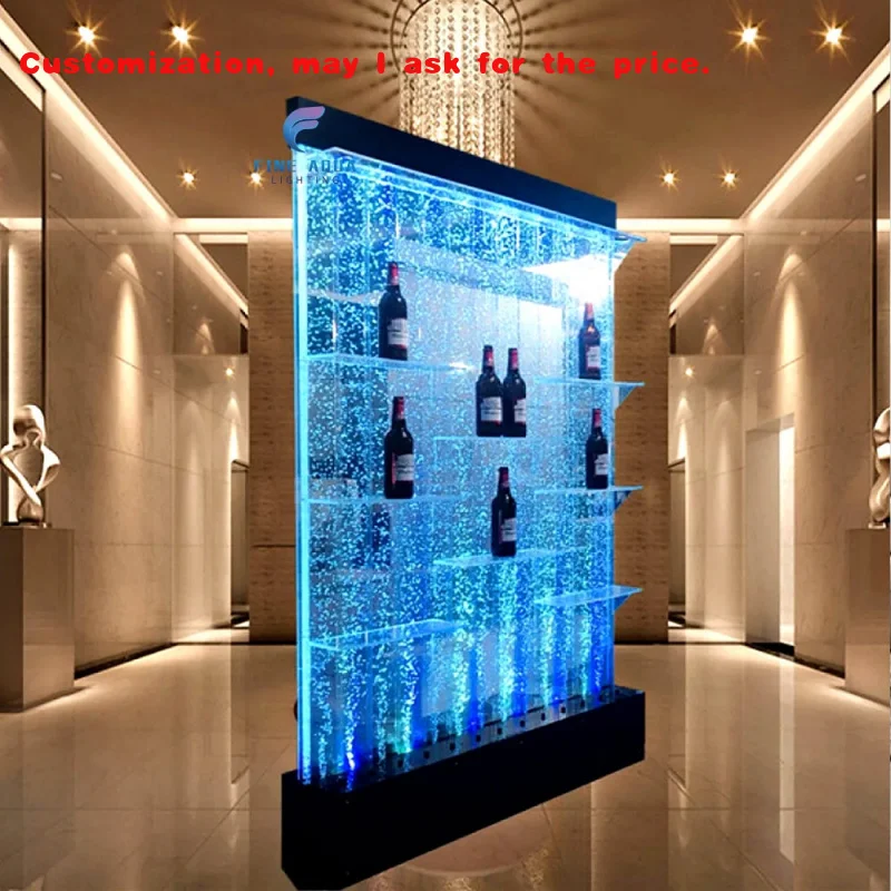 

custom.Modern LED Commercial Bar Cabinet Acrylic Lounge Decor with Digital Bubble Wall Design Multi-Functional Panel
