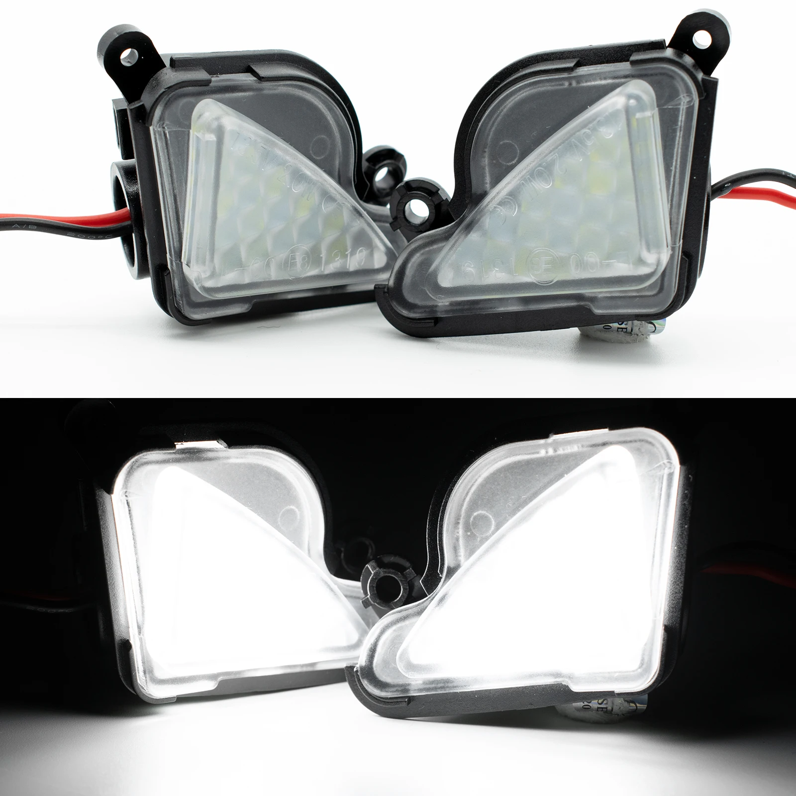 2Pcs White Side Mirror Puddle Light No Error Bright Clear Lens Canbus Car Lamp LED Assembly For Skoda Superb Mk2 Octavia a5 a7