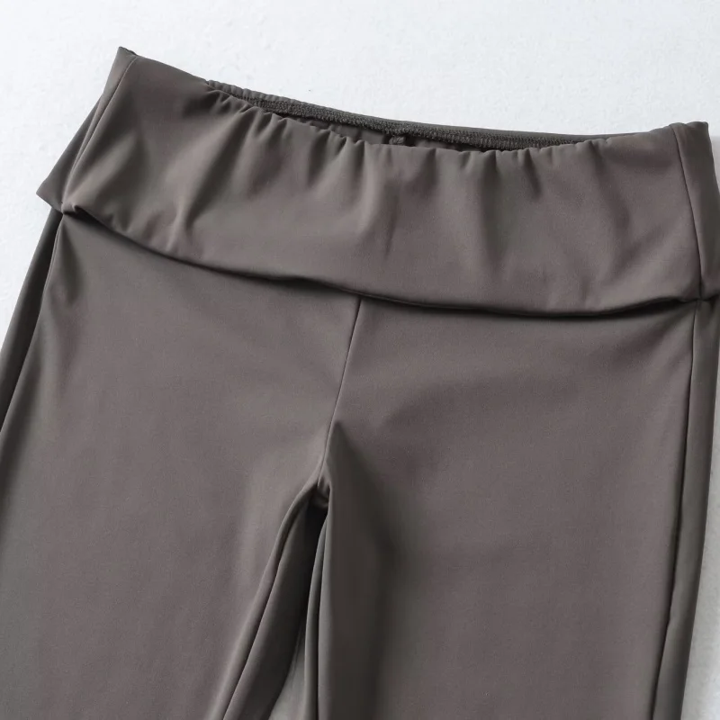 High Waist Split Seven-Foot Leggings High Elastic Seamless Slimming Fitness Yoga Commuter Versatile Sport Mid-Pants