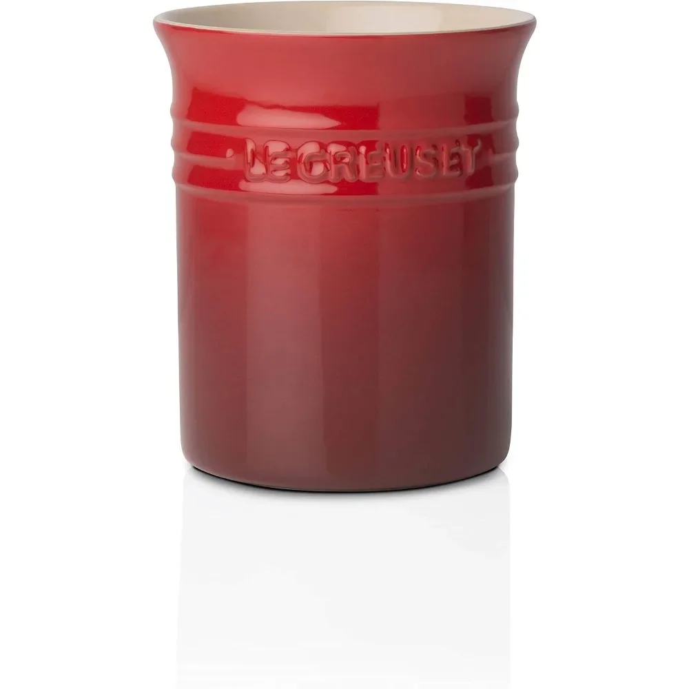 LE CREUSET Ceramic Utensil Crock,Gradient Enamel Stoneware Storage Jar,Heat Resistant Kitchen Counter Organizer Cooking Utensils