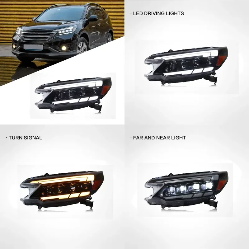 For CRV 2012-2014 Car Accessories Auto Headlamp LED Headlight Assembly Star Racing Streamer