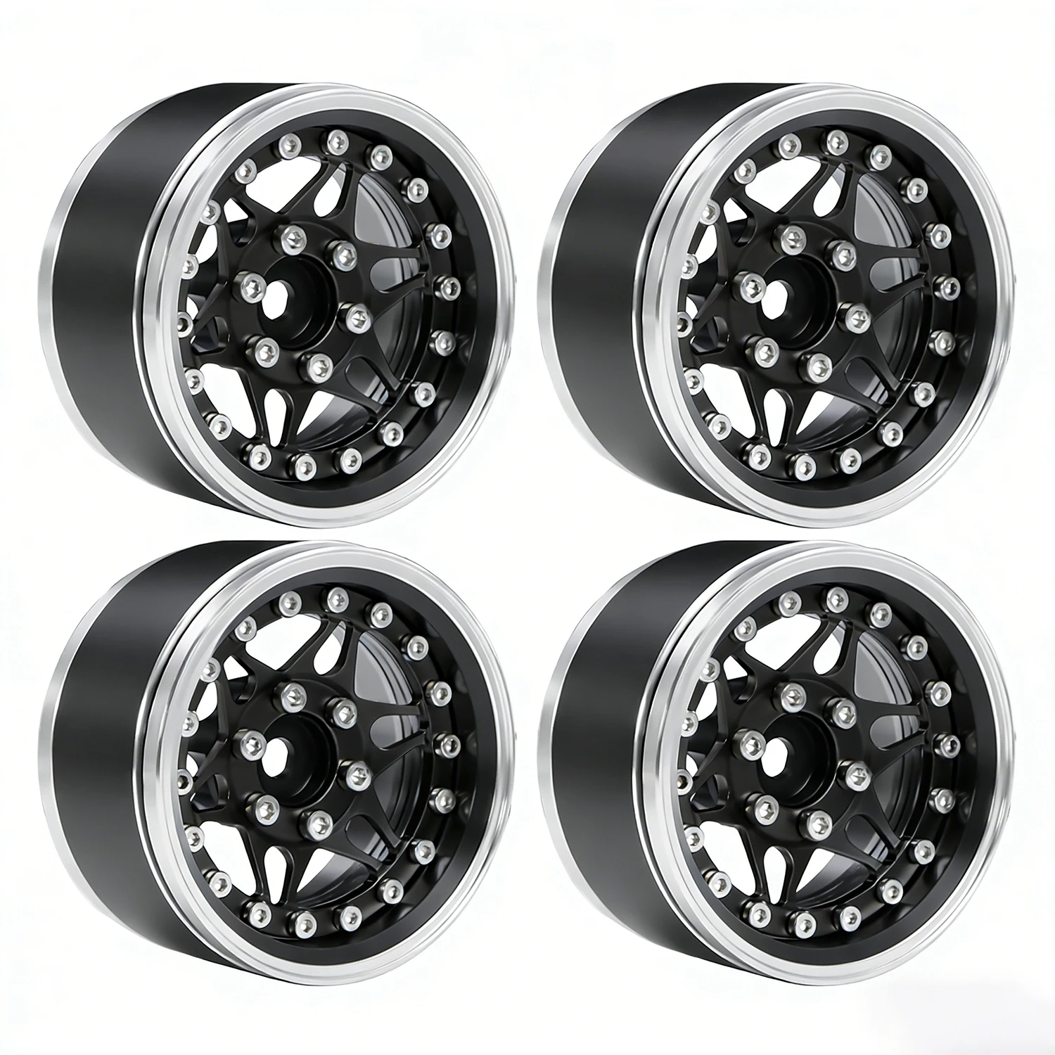 

1/10 RC Crawler 1.9inch CNC Aluminum Beadlock Wheels Rim with Adjustable Offset for Axial SCX10 TRX4 TRX6 Redcat GEN8 RC4WD D90