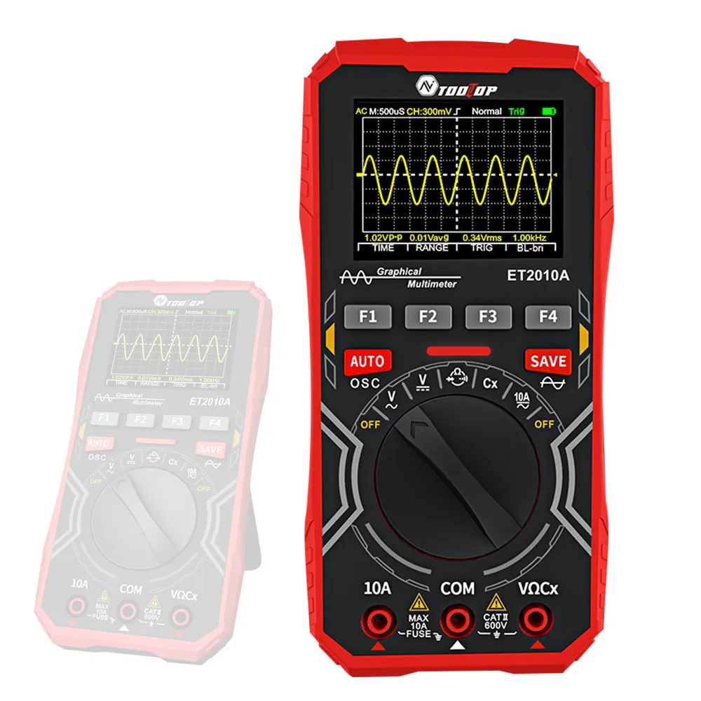 

2in1 Oscilloscope Multimeter Digital Display Handheld Oscope Meter 1Mhz Bandwidth Sampling Rate Data Storage Car Repair Tools