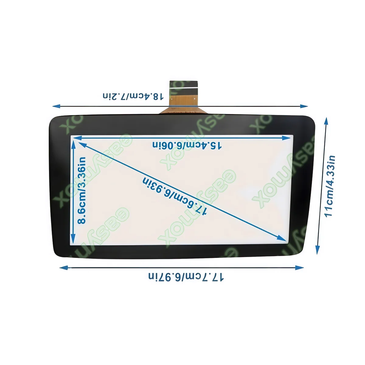 7inch LCD Digitizer Touch Panel Replacement for Mazda 3 2014-2016 Navigation Radio Screen Glass Cover Repair