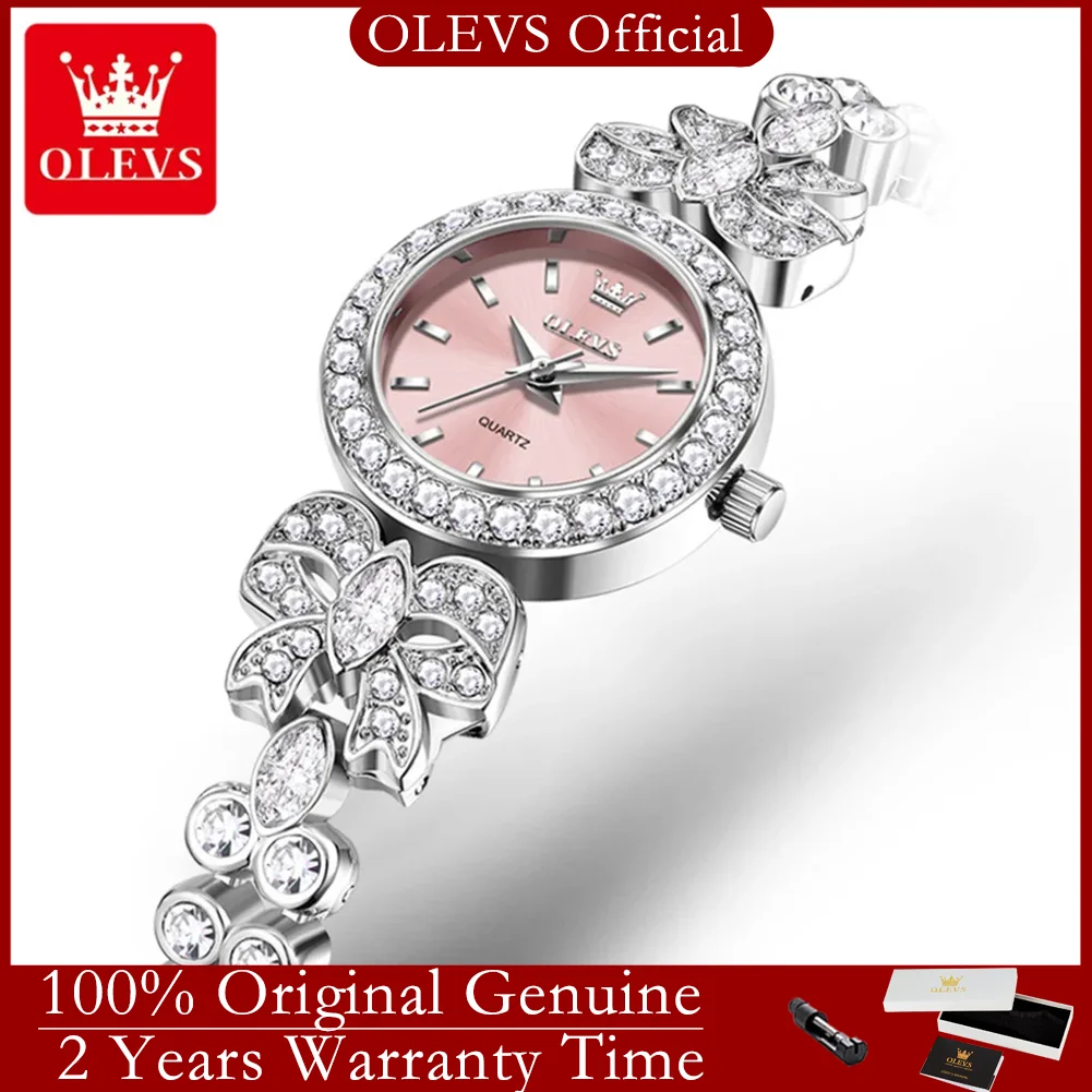 

OLEVS 5887 Original Quartz Watches For Women Fashion Full Diamond Elegant Ladies Bracelet Wristwatches Waterproof Dress Watches