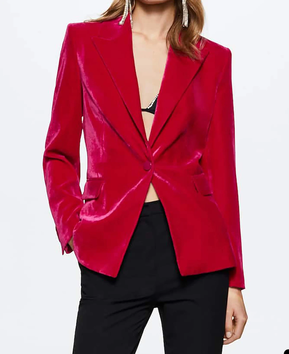 Vermelho veludo feminino 2 peças jaqueta calças plus size xale lapela lantejoulas blazer magro ajuste vestidos diários