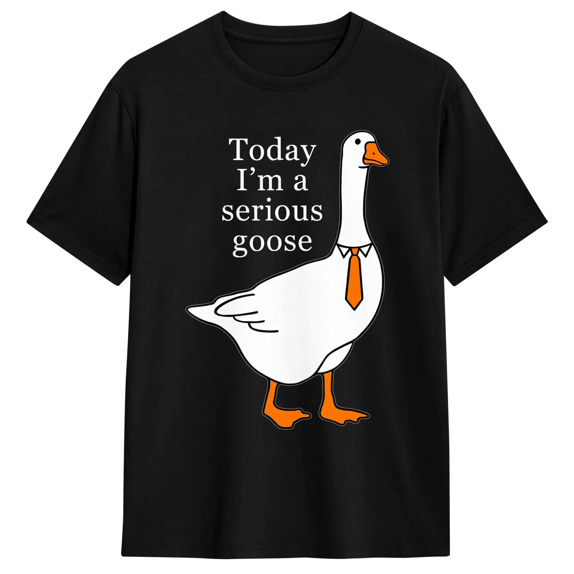Casual T-Shirt Summer Today I’m A Serious Goose Trending T Shirts  Cotton Tshirt for Men Y2K Retro Short Sleeve Tops