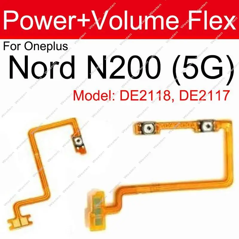 For OnePlus 1+ Nord N10 N100 N200 Nord N300 Nord 2 5G On Off Power Volume Keys Switch Side Button Flex Cable Parts