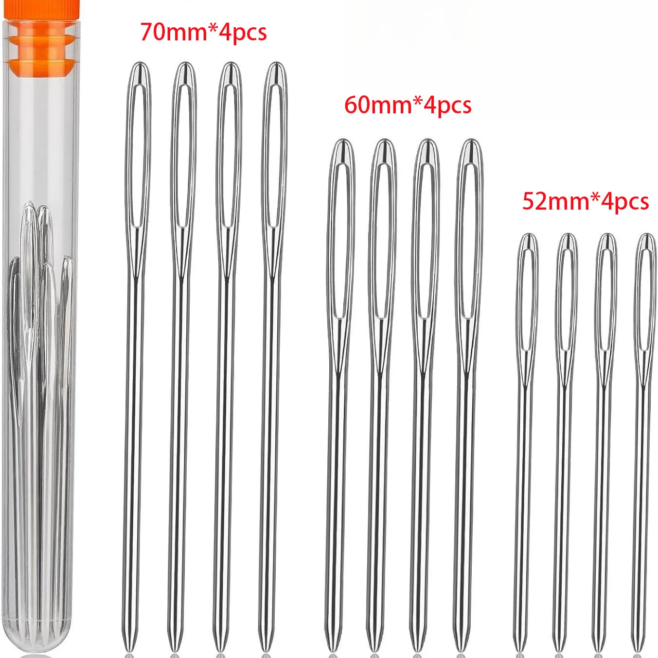 Large Eye Hand Sewing Needles Kit, Big Eye Stitching Needles for Yarn, Embroidery & Jewelry Beading, Household Sewing Acce