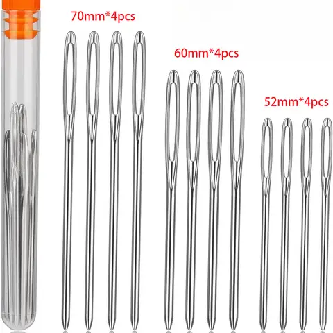 Large Eye Hand Sewing Needles Kit, Big Eye Stitching Needles for Yarn, Embroidery & Jewelry Beading, Household Sewing Acce
