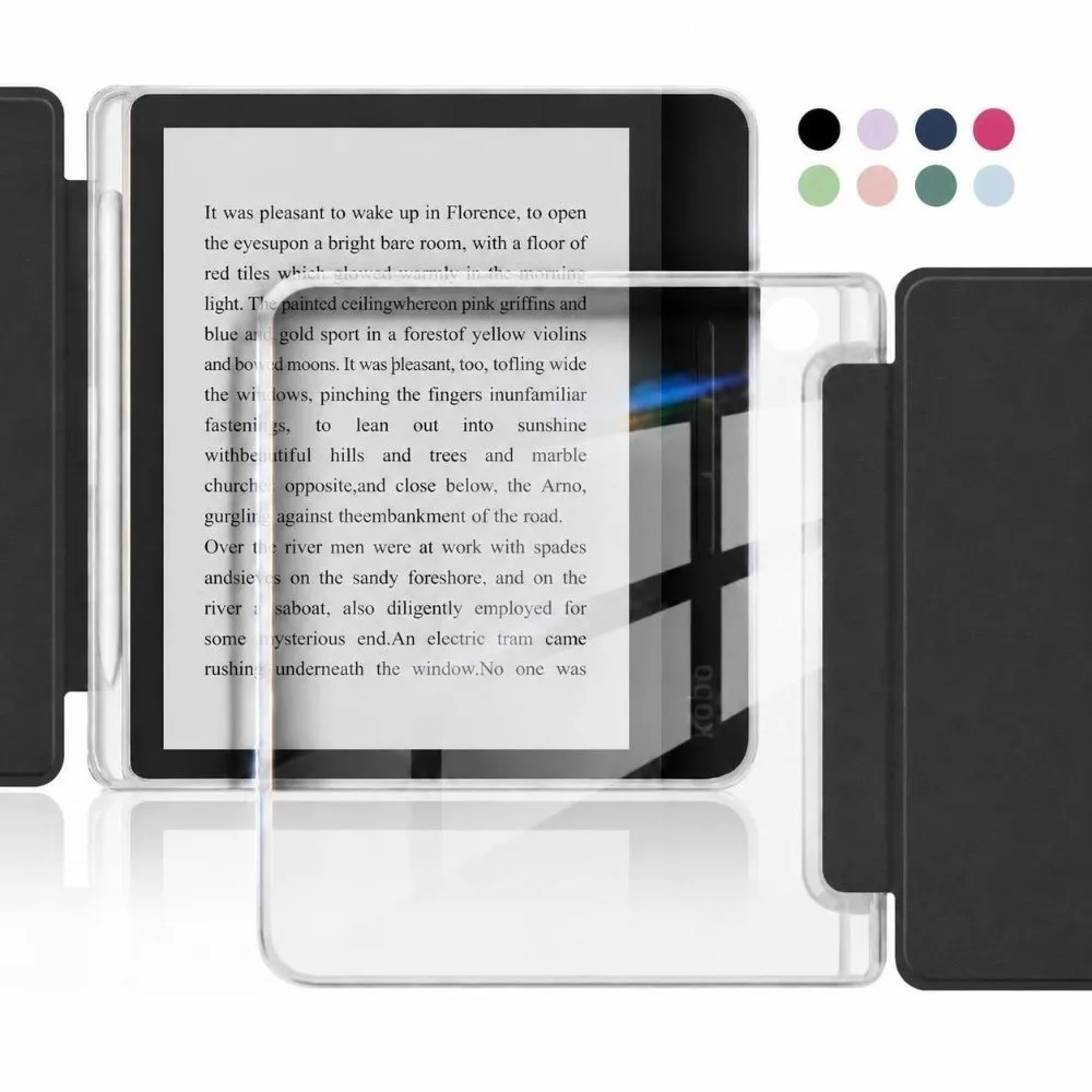 Auto Sleep Wake E-Reader Case Magnetic with Pencil Slot Folio Cover Soft Lining for KOBO Libra Color/2 7 inch 2024 Released