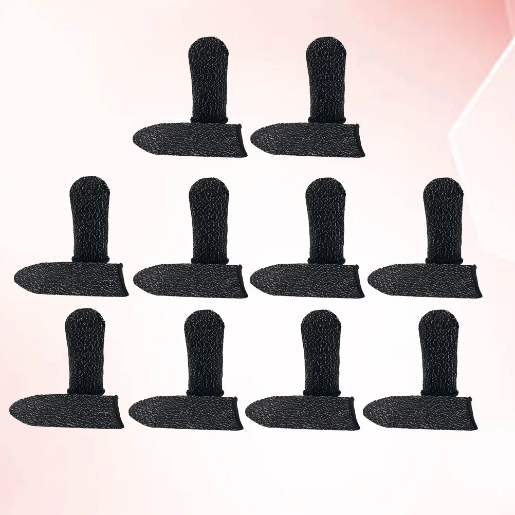 10Pcs Elastic Finger Cots Anti-Sweat Touch Sensitivity Phone Game Playing Accessory Lightweight Portable Black Edge