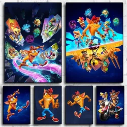 Crash Bandicoot Canvas Print  Gaming Wall Art Poster with Coco  Dr Neo for Room Decor