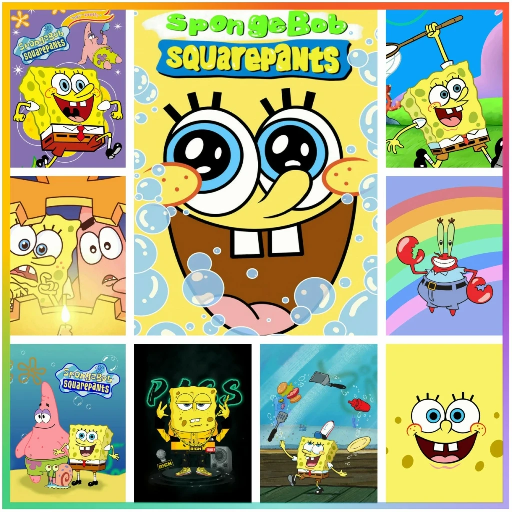 

SpongeBob SquarePants Cute Cartoon Anime Mosaic Embroidery Diamond Painting Cross Stitch Bathroom Adult 5D DIY Art New Collectio