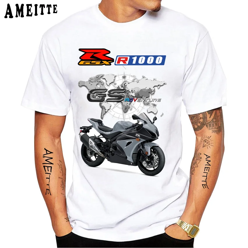 GSXR R1000 GS Adventure Motorcycle Legend T-Shirt Summer Men Short Sleeve Man White Casual T-shirt Hip Hop Boy Riding Sport Tees