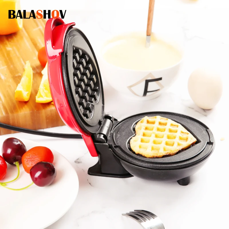 Waffle Maker colazione amore a forma di cuore Waffle Maker macchina per Waffle elettrica macchina per colazione domestica portatile apparecchio di cottura