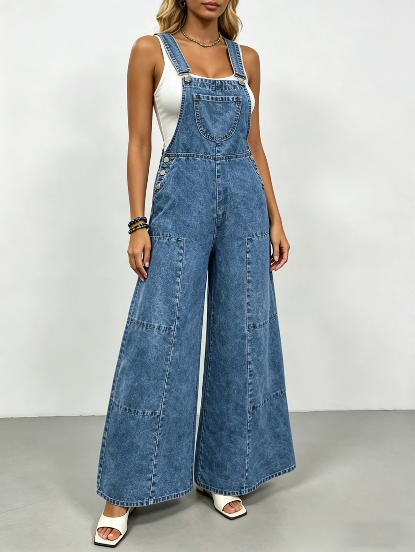 Denim bretelsbroek voor dames, - Sleeveless Jumpsuit recensie en prijs