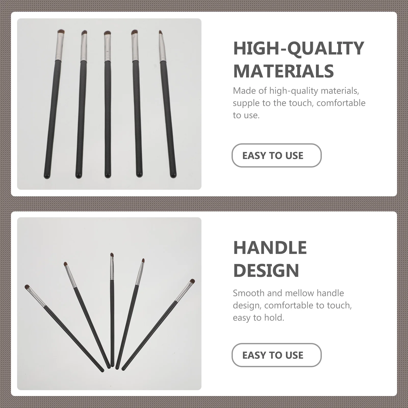 5 قطع من أدوات مكياج الفرشاة، فرشاة مكياج ناعمة، مقبض خشبي، فرش ذات استخدام مزدوج، ملحقات تجميل عملية