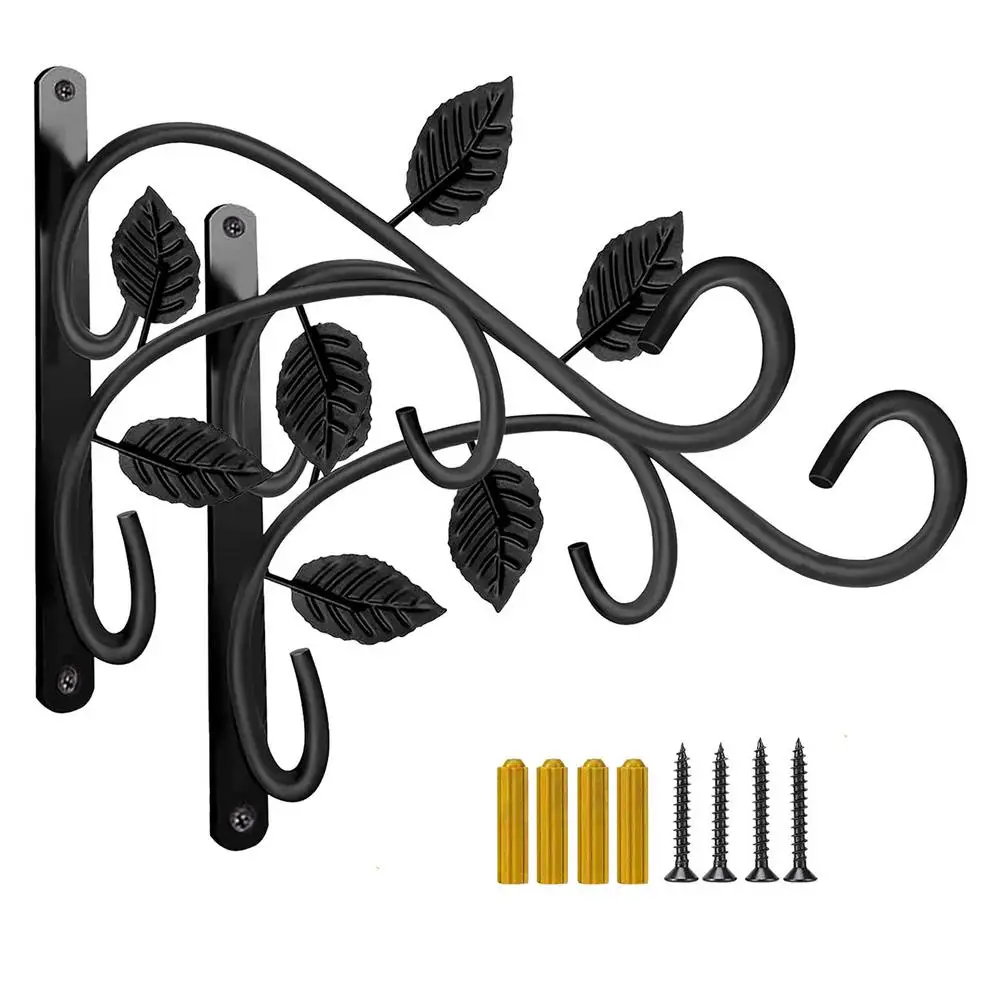 

2pcs/lot Iron Plant Hook Outdoor Plant Hanger Heavy Duty Hooks For Wind Chimes Flower Artificial Decor Decorative Plant Baskets