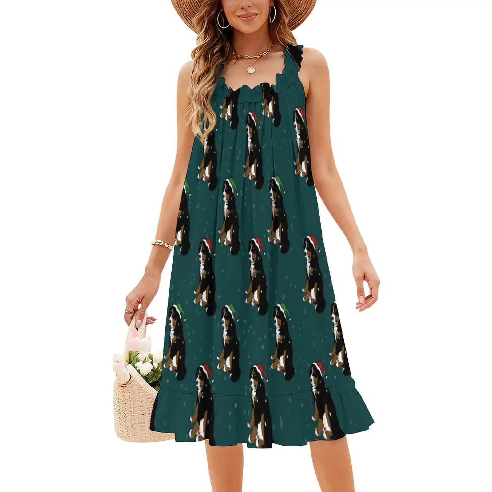 Christmas Bernese Mountain Dog Dress - usage example
