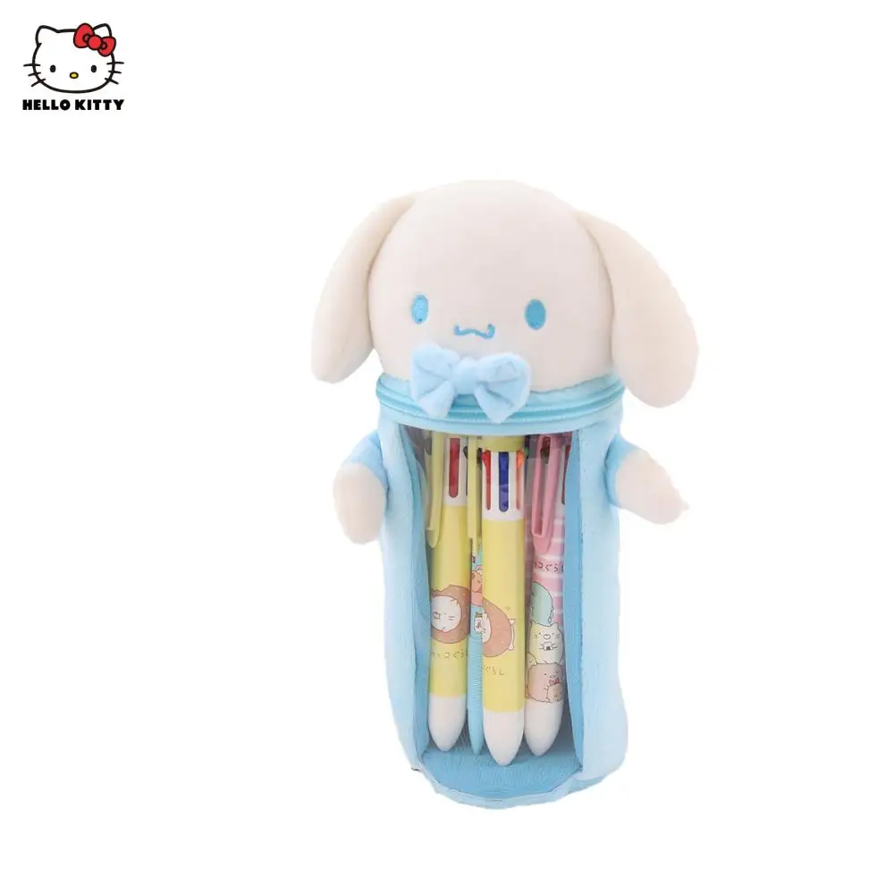 Kawaii Sanrios Accessories Hello Kittys Kuromi My Melody Cinnamoroll Cartoon Plush Toy Pencil Case Pen Holder Storage Bag Gift