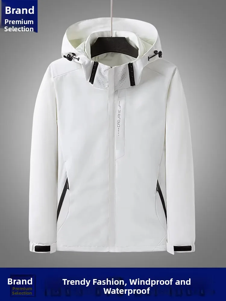 

Куртка с отстегивающимся капюшоном мужская и женская, ветрозащитная, водонепроницаемая, весенне-осенняя, новая, модная, для пар, на молнии