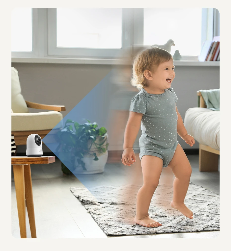 Baseus 5MP 3K WiFi IP-Kamera 2,4G/5G Wireless Indoor Sicherheitsschutz Schwenk- und Neigefunktion 8-facher Digitalzoom Mini-Kamera-Überwachungskameras – Detail 6