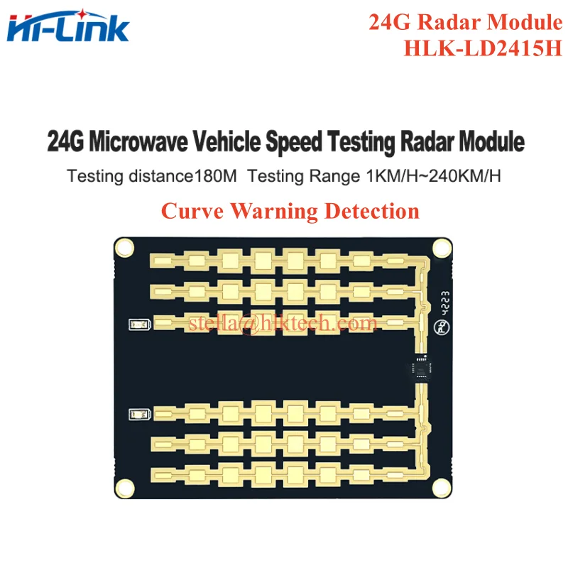 

New HLK-LD2415H 24G Millimetre Wave Vehicle Speed Feedback Radar Module 1KM Long Range Speed Sensor Serial Communication LD2415H