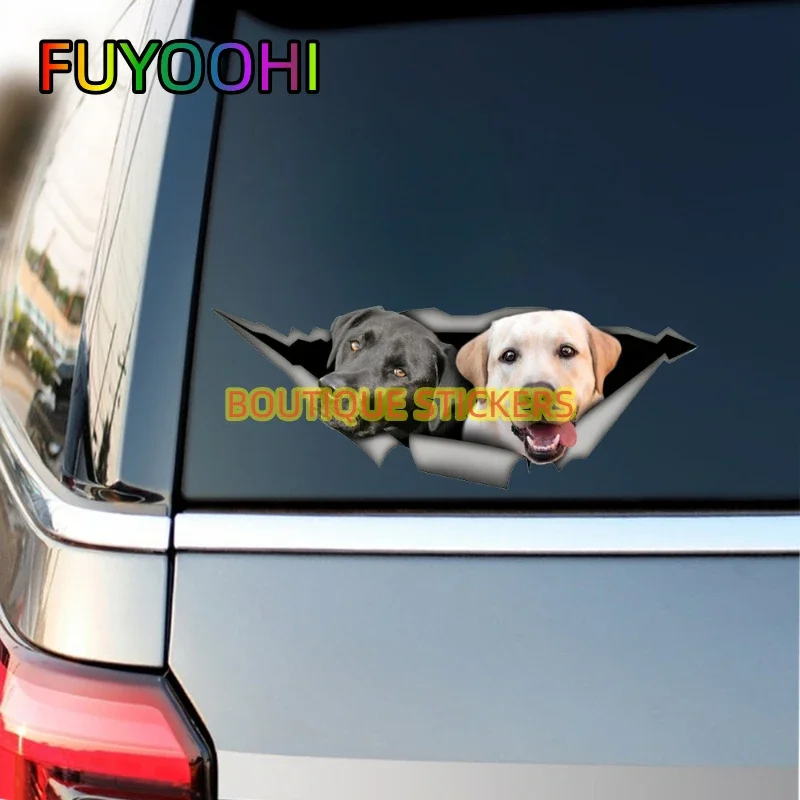 FUYOOHI Boutique Stickers Labrador Pattern Dog Vinyl Car Decal Decoration Lab Sticker Pet Decals