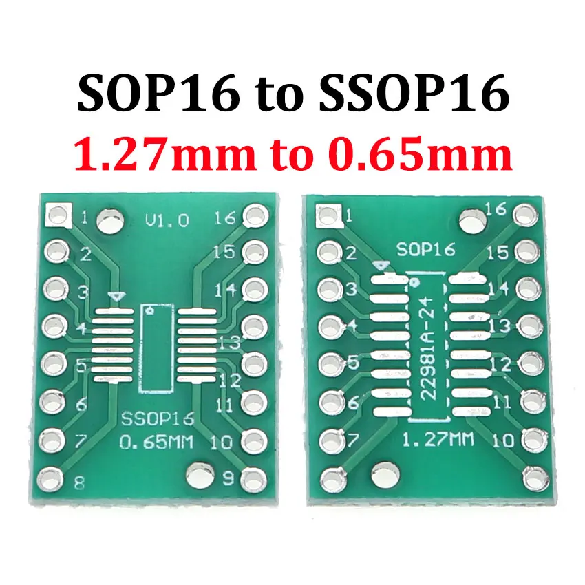 10PCS SOP8 SOP14 SOP16 SOP20 SOP24 SOP28 QFP FQFP TQFP SMD 0.65mm 1.27mm to 2.54mm To DIP PCB Adapter Board Universal Plate