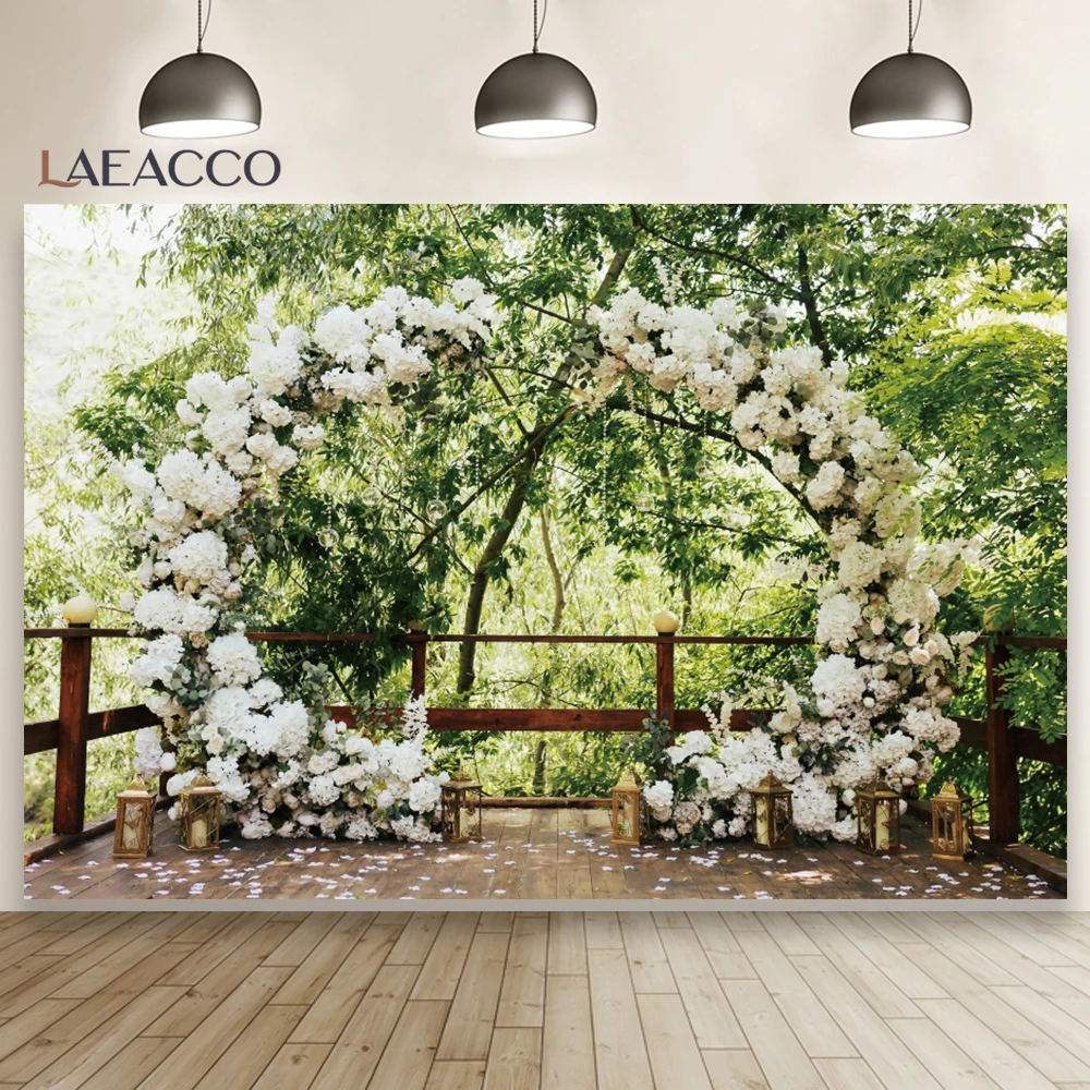 Outdoorsy Wedding Ceremony Photography Background Green Grass Flower Curtain Balloon Decoration Bridal Shower Photocall Backdrop