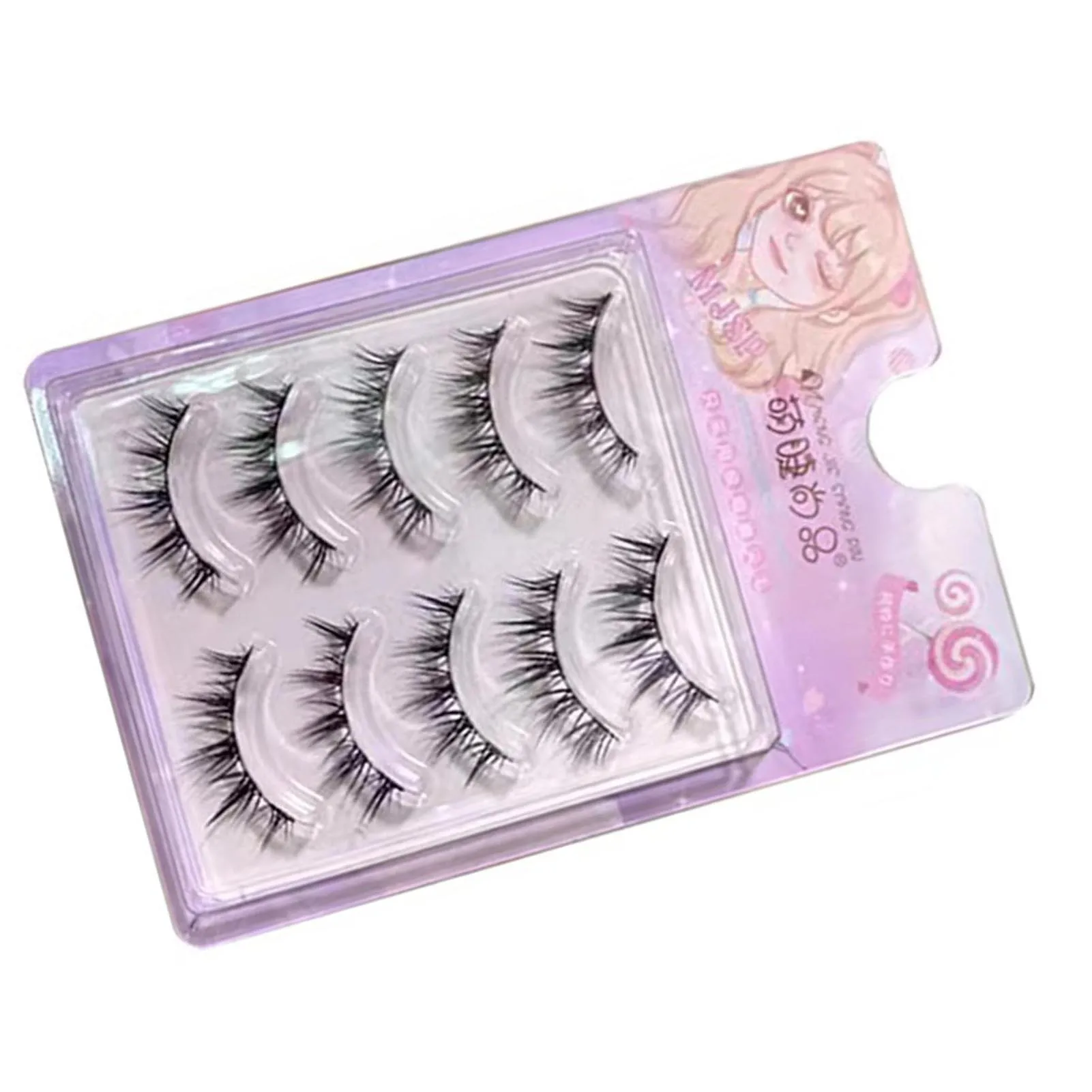 5 Pairs Curling Soft False Eyelashes Soft Waterproof Oilproof False Eyelashes for Beauty Blogger Makeup Lover