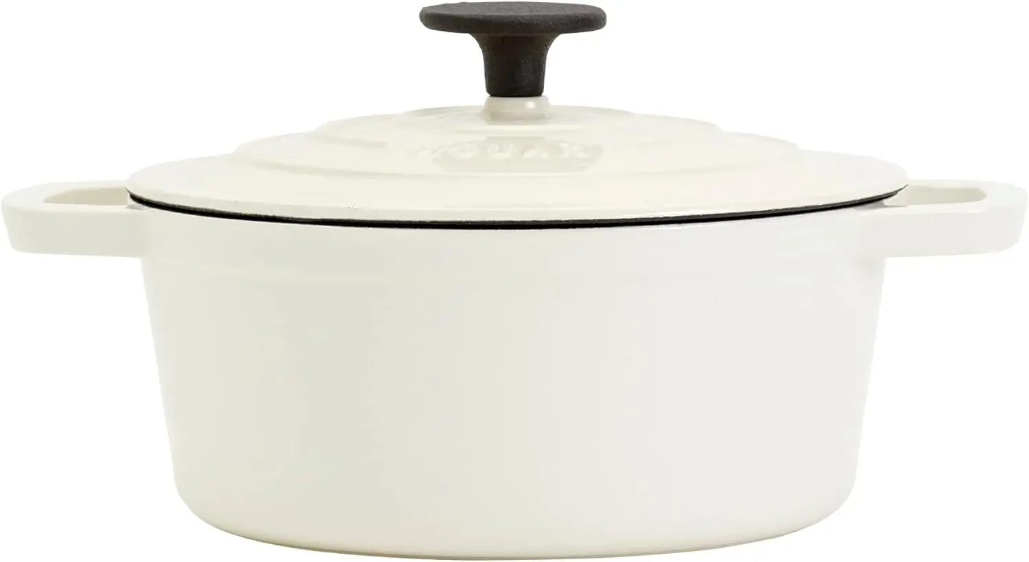 

3-Quart Enameled Cast Iron Dutch Oven Pot with Lid, Ivory White