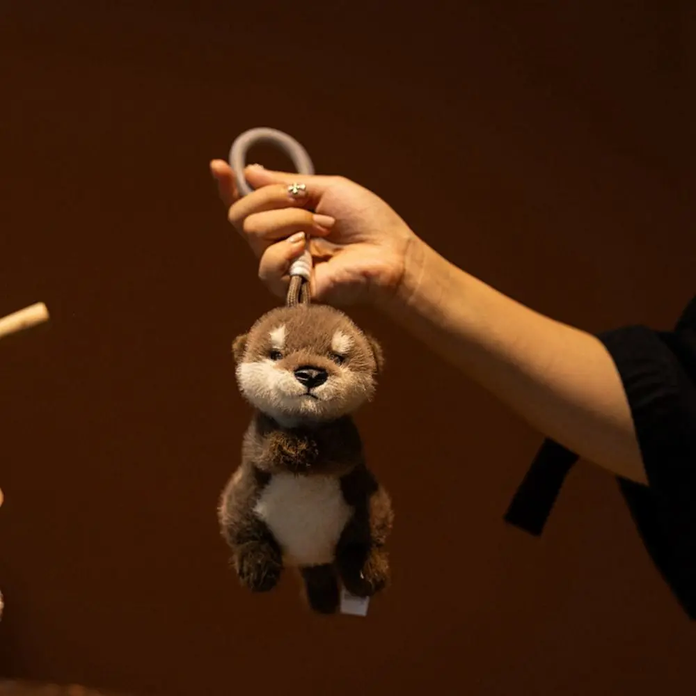 Soft Material Otter Keychain Realistic Look Cute Design Otter Backpack Pendant 15cm Magnetism Otter Birthday Gift view 2