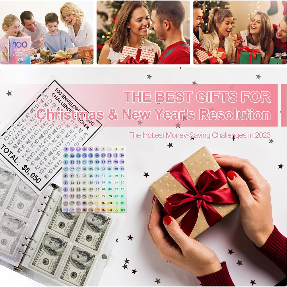 100Envelope Challenge Binder Couple Challenge Event Notepad Savings Folder Money Saving Binder Budget Planner LooseLeaf Notebook