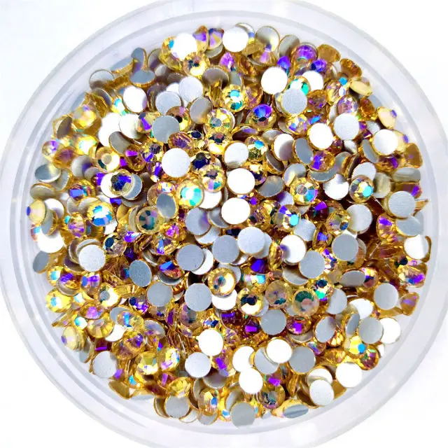 Tutte le taglie AB Colors ss3-ss30 Flat Back Nail Art strass Non Hotfix 3D Flatbacks Nail Art decorazione gioielli cristalli