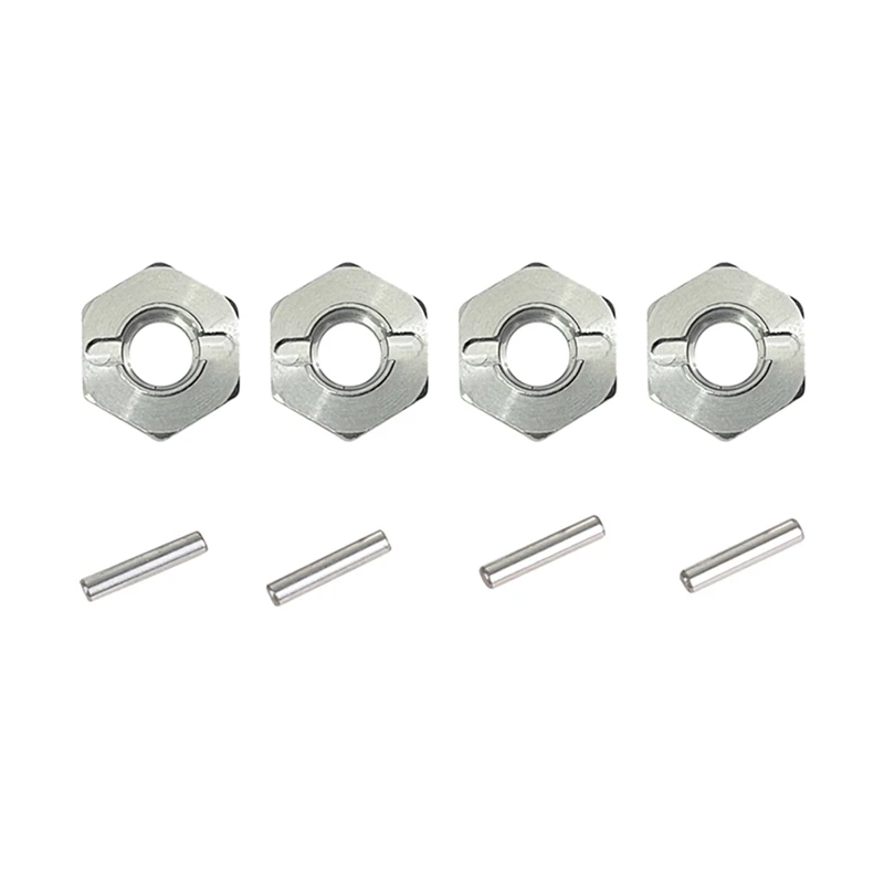 Adaptador de cubo sextavado de roda de metal 12mm, 4 unidades, para mjx hyper go h16 16207 16208 16209 16210 14301 14302 rc peças de atualização de carro