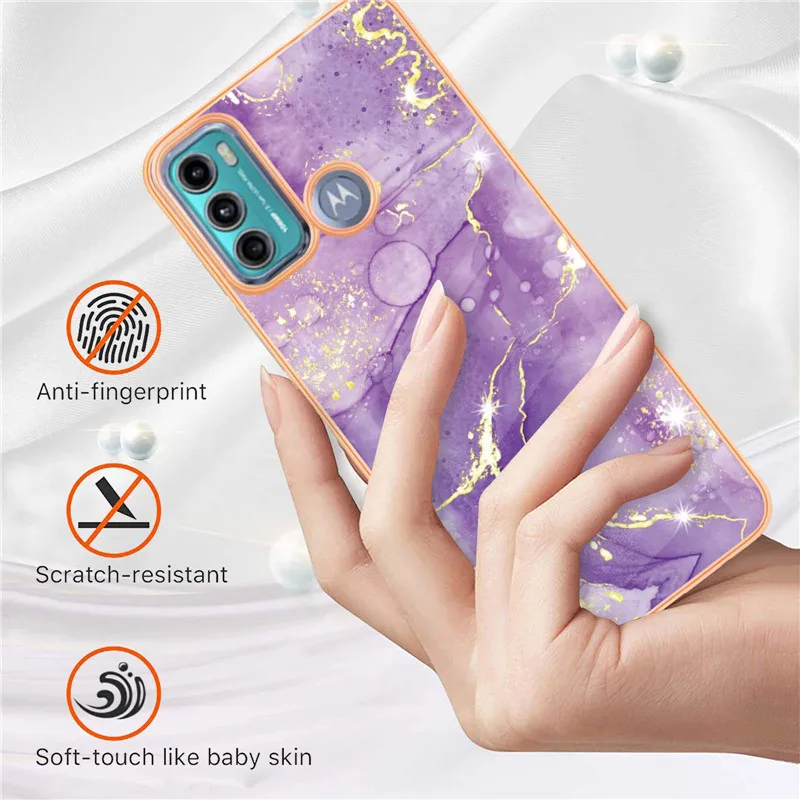 Luxury Fashion Electroplating Blooming Marble Shockproof Cape Phone Case For Moto G31 G41 G200 G51 G71 G50 G10 G20 G30 G40 G60