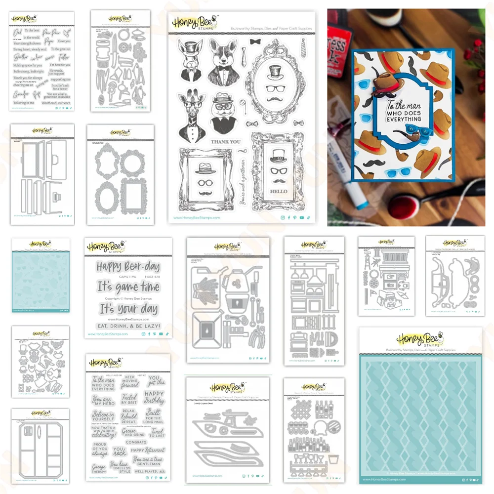 

2026 New Honey Cuts Dies Stencils A2 Cover Plate Display Box Tackle Add on Boat Car Forged Lines DIY Scrapbook Wishes Stamps Die