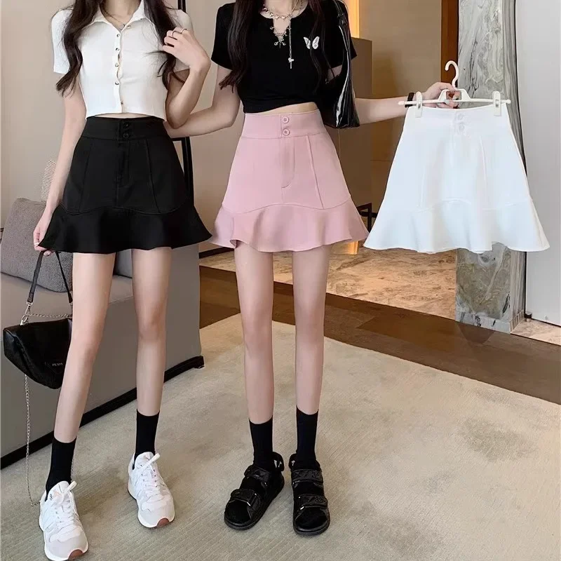 High-Waisted Slimming Mini Dress Whitefish Tail Skirt Women's Petite Summer New Arrival Spicy Girl A- Line Hip Covering Skirt