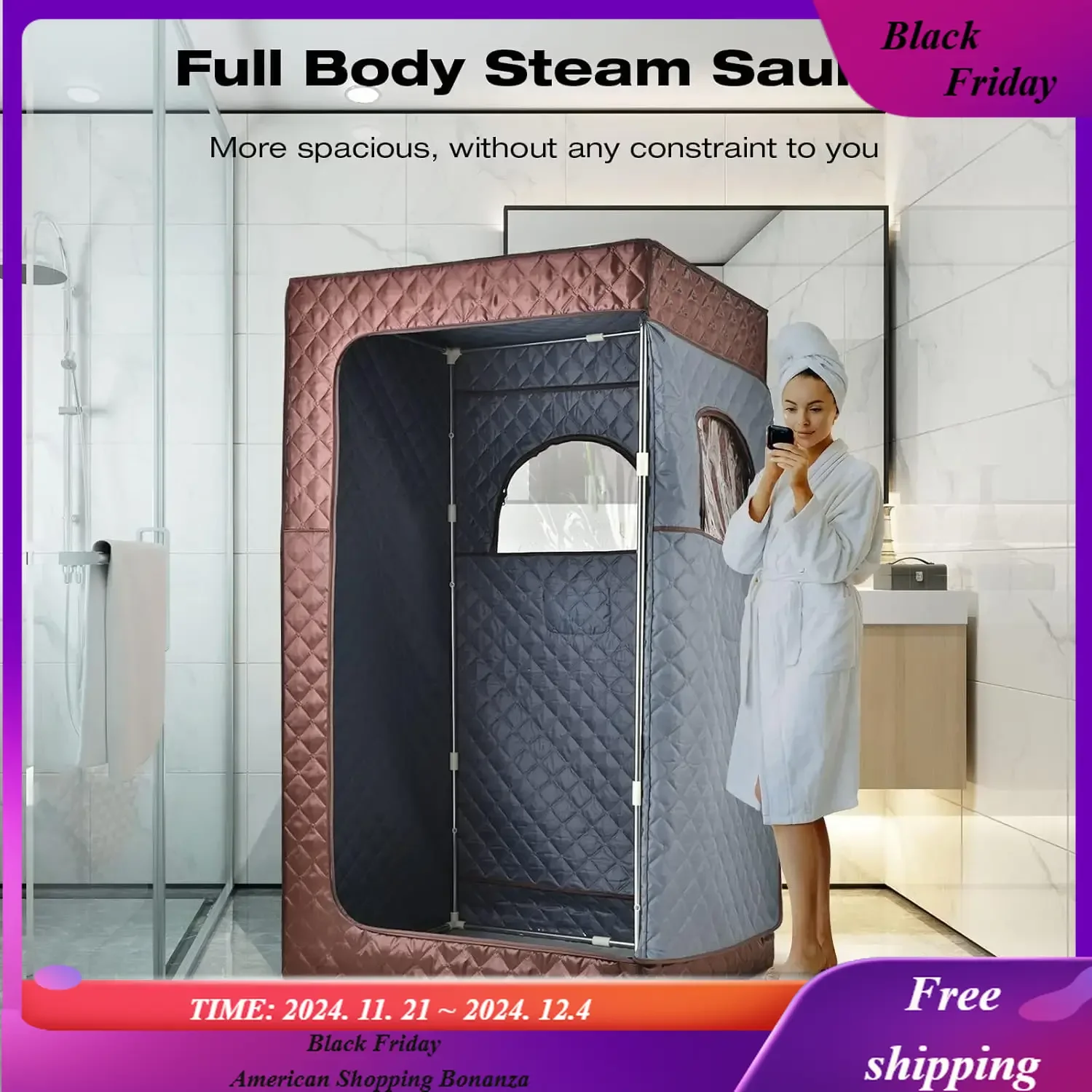 Portable  Sauna, Lightweight Steam Saunas for Home Spa, Steam Generator,