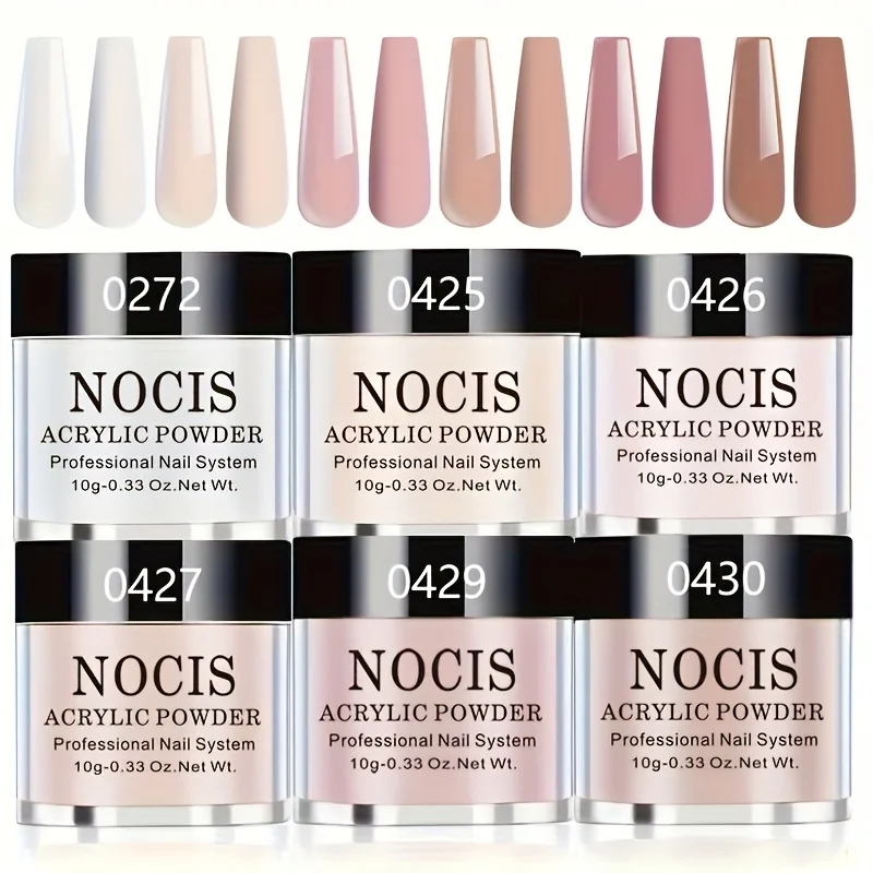 

Набор акриловых пудр для ногтей, 6 цветов, оттенки кожи, нейтральные коричневые тона, для наращивания и дизайна ногтей