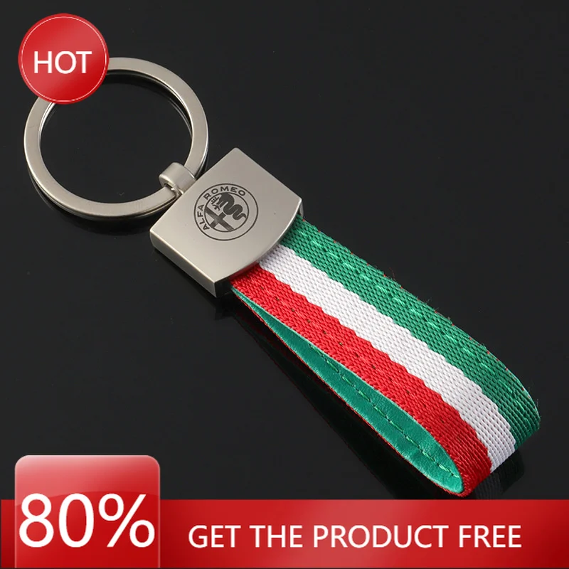 Hub Caps Fashion Car Key Chain Creative Lanyard Keychain Anti Lost Knot Rope Strap Diy Keyring Accessories For Alfa Romeo Alfa R