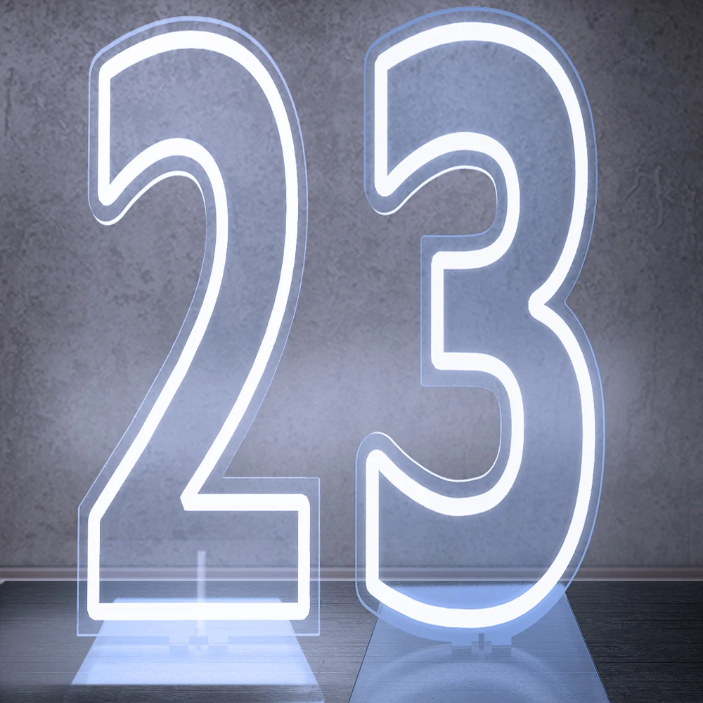 100 cm Groot Formaat Dual Digit Neon Sign Acryl Digitale Licht voor Sweet 10 16 18 21 Verjaardagsfeestje decoratie