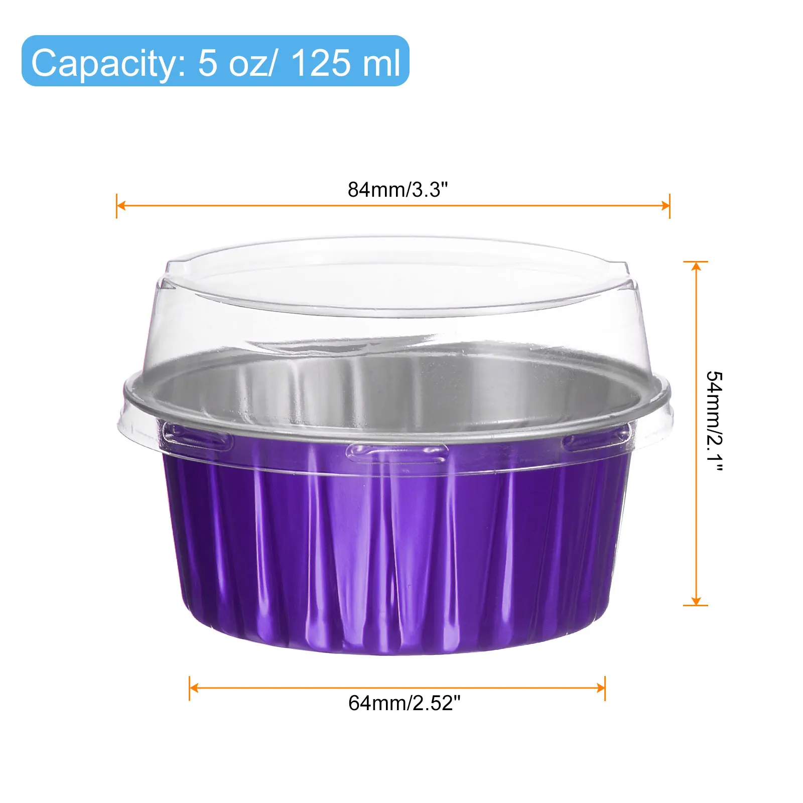 100Pcs Baking Cups with Lids Aluminum Foil Liners Mini Disposable Containers Cups holders Cases Boxes Pans for Dessert Wedding