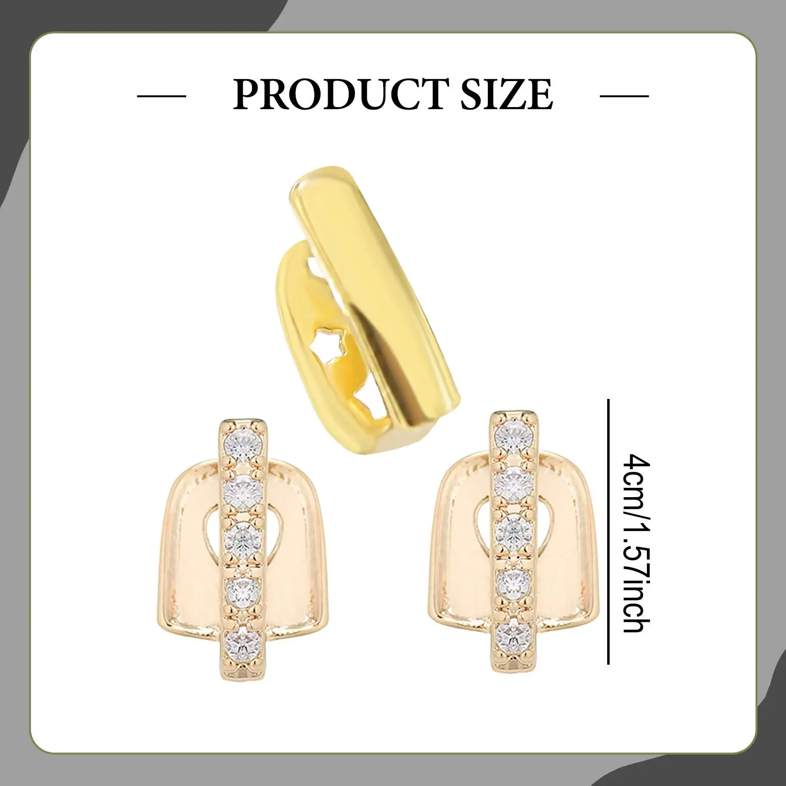 5x Tooth Cap Gap Grillz Compact Photography Prop Rapper Costume Mouth Grillz