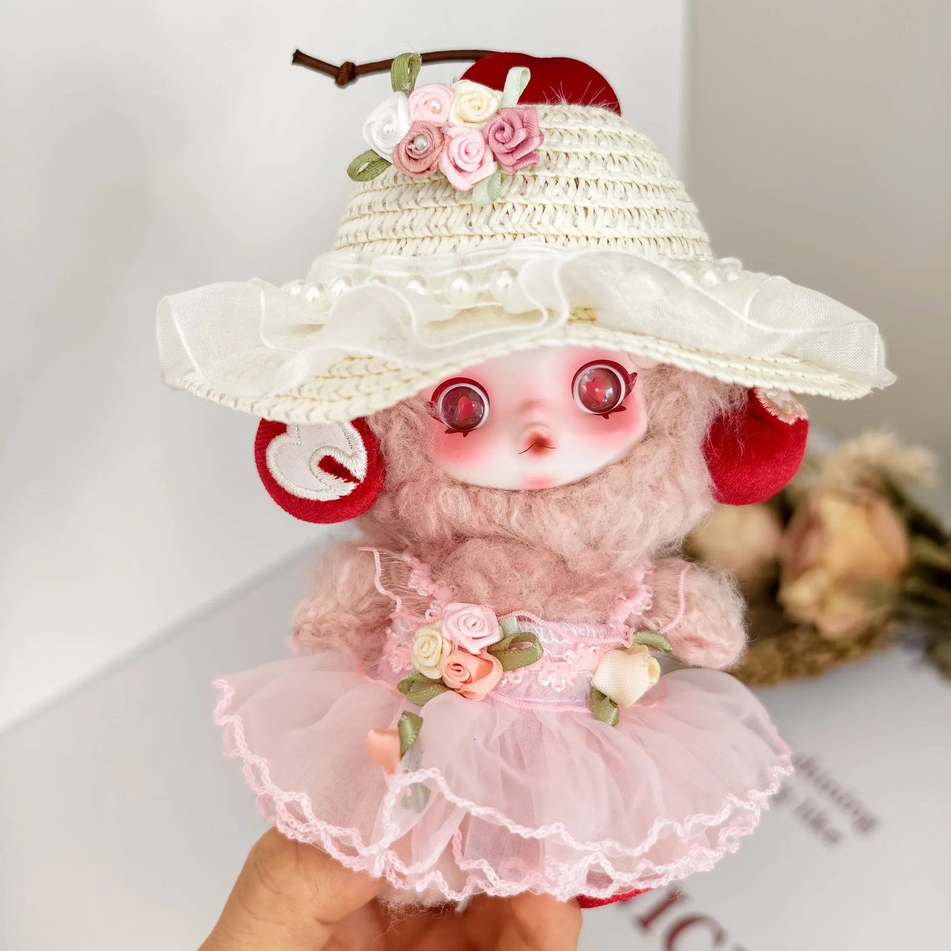 ملابس بوب مارت SP دمية الزي 17 سنتيمتر فستان زفاف الأميرة الوردي-مجموعة ملابس الدمية القطيفة من قوانغتشيوان ملابس بوب مارت #2