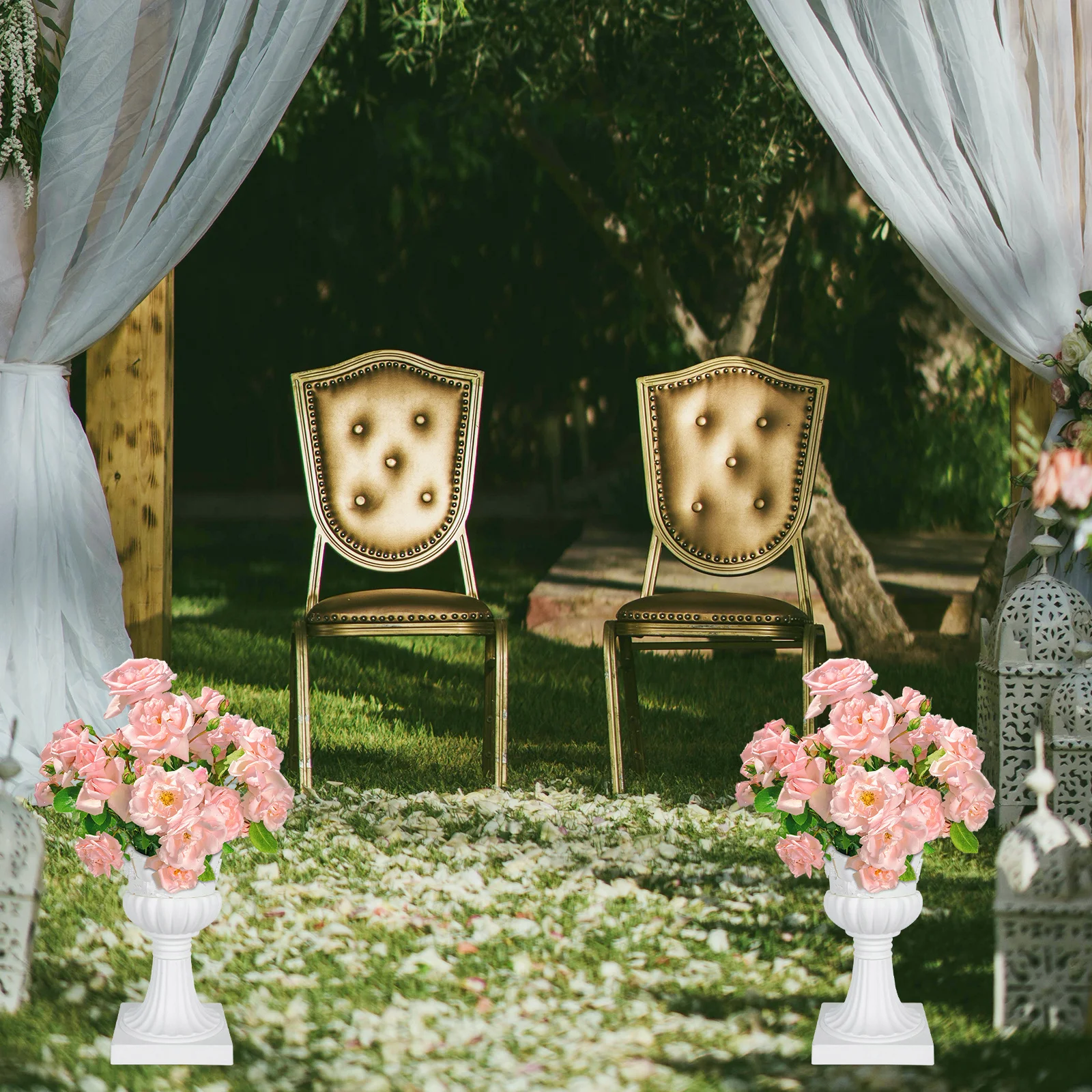 

1Pcs Roman Flowerpot Vintage Column Style Balcony Garden Home Decorative Plant Container Waterproof Durable Road Guide Planter